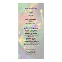 Fractrals - Peacock Wedding Program Customized Rack Card