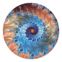 Fractual Art - Spirals Round Sticker