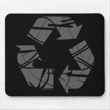 Fractured Grey Recycle Sign Mouse Pad