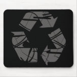 Fractured Grey Recycle Sign mousepads