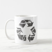 Fractured Grey Recycle Sign Mug