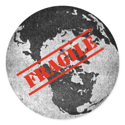 Fragile Earth Round Sticker by hdowney