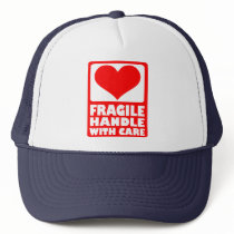 Fragile handle with care mesh hat