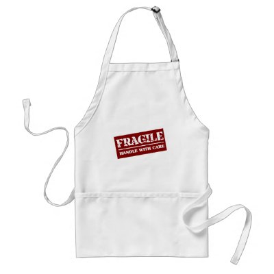 Fragile Handle with Care Item Apron by funkymonkeydesigns