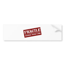 Fragile Handle with Care Item Bumper Sticker