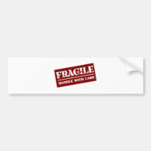Fragile Handle with Care Item Bumper Sticker