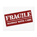 Fragile Handle with Care Item Postcards