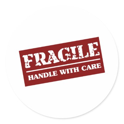 Fragile Handle with Care Item Stickers by funkymonkeydesigns