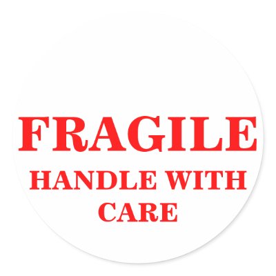 FRAGILE HANDLE WITH CARE package shipping label by maximus7