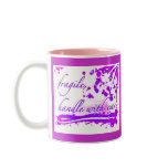 fragile handle with care purple mug