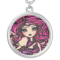 Fragile Heart Pink Fantasy Fairy Art Hannah Lynn Pendants