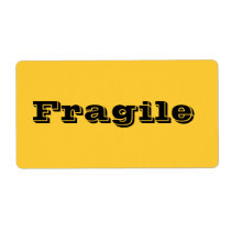 Fragile Moving Labels in Yellow Orange