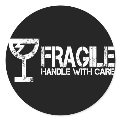 Fragile Round Sticker by Figbeater