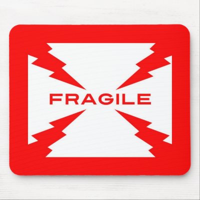 Fragile Symbol Mouse Pad by kinggraphx