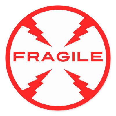 Fragile Symbol Round Stickers by kinggraphx