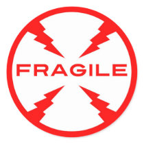 Fragile Symbol Round Stickers