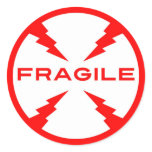 Fragile Symbol Round Stickers