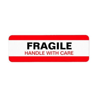 Fragile Warning Label Red by worldphotoscope