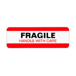 Fragile Warning Label Red