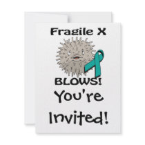 Fragile X Blows Awareness Design Personalized Invitation