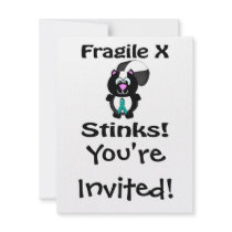 Fragile X Stinks Skunk Awareness Design Custom Invitations