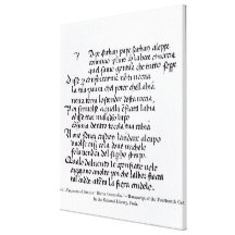 Fragment of Dante's  'Divina Commedia' Stretched Canvas Print