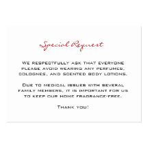 Fragrance Free Request Cards Business Card Templates