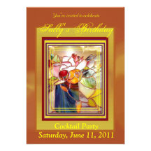 Fragrant Flower Birthday Party Invitation Card カスタム招待