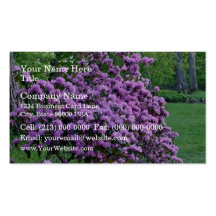 Fragrant purple flowers in the garden business card template