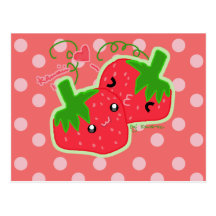 Fraise de Kawaii Cartes Postales