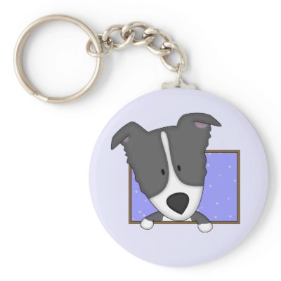 Framed Cartoon Border Collie Keychain by MenagerieMayhem