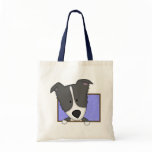 Framed Cartoon Border Collie Tote Bag