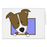 Framed Cartoon Brown Border Collie Card