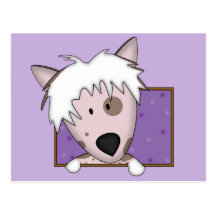 Framed Cartoon Chinese Crested Postcard