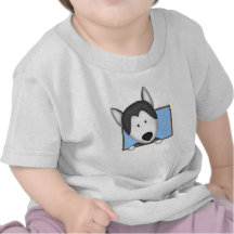 Framed Cartoon Siberian Husky Baby's T Shirt