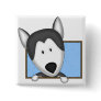 Framed Cartoon Siberian Husky Buttons