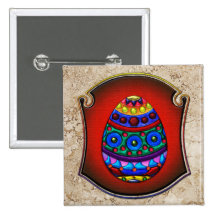 Framed Fancy Colourful Egg Button