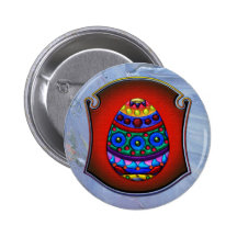 Framed Fancy Colourful Egg Pinback Buttons