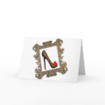 Framed Leopard Stiletto Pump Greeting Card