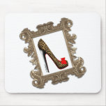 Framed Leopard Stiletto Pump Mousepad