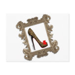 Framed Leopard Stiletto Pump Post Card