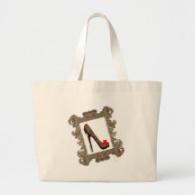 Framed Leopard Stiletto Pump Tote Bags