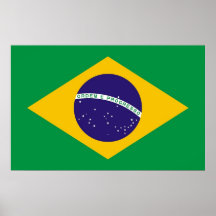 Framed print with Flag of Brazil