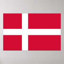Framed print with Flag of Denmark