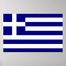 Framed print with Flag of  Greece