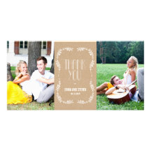Framing Leaves Wedding Thank You Cards Craft Customized Photo Card