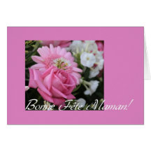 Français de rose de rose de carte du jour de mère