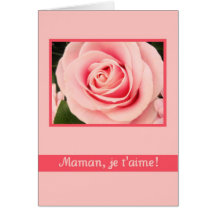Français rose rose de carte de voeux du jour de mè