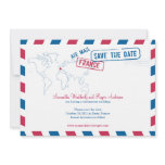 France Air Mail Wedding Save The Date Personalized Invitation