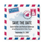 France Air Mail Wedding Save the Date magnets
